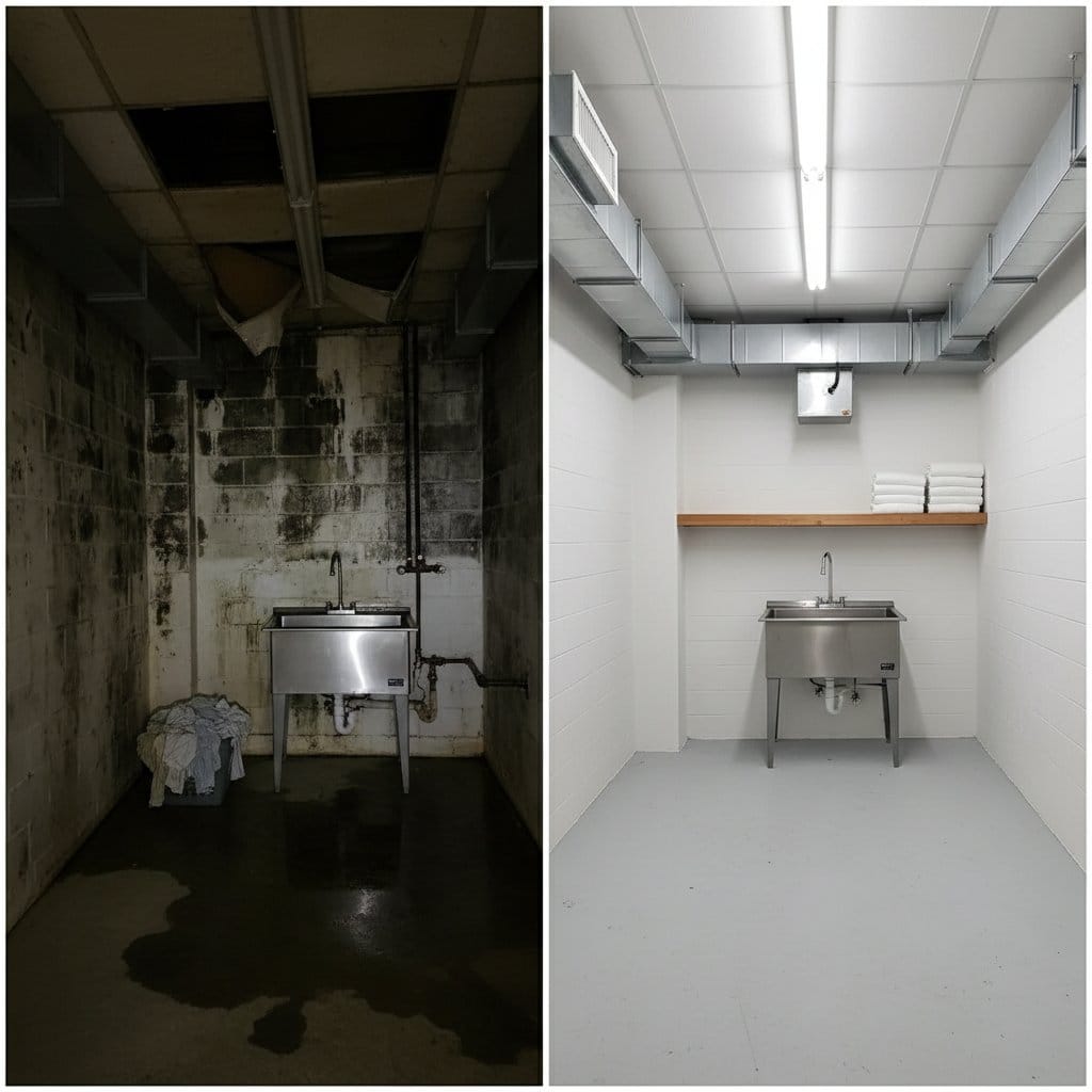 Black Mold Removal restoration — laundry room of contemporary home in Ho-Ho-Kus, NJ