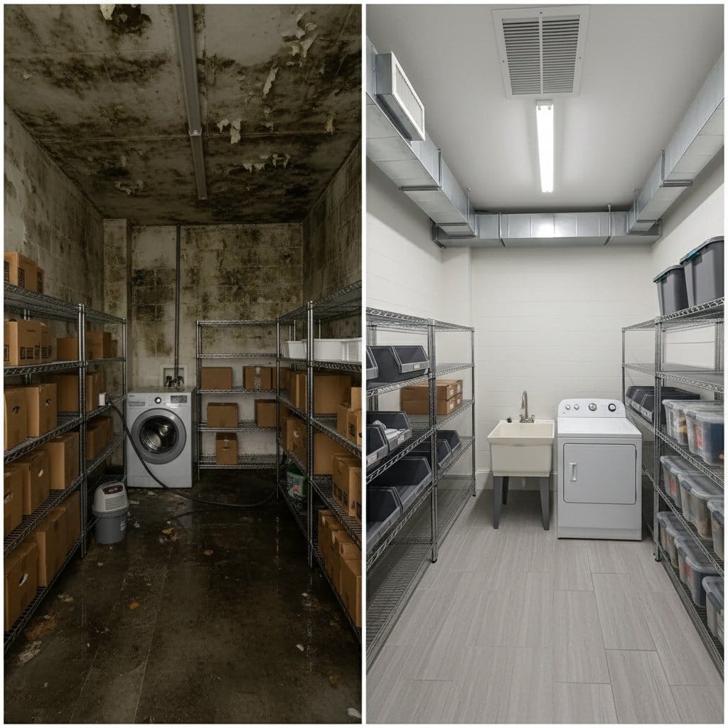 Odor Removal & Disinfection restoration — laundry room of Cape Cod house in Ho-Ho-Kus, NJ